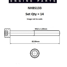Head Bolt Set TOYOTA 7M NHBS133 - NASON