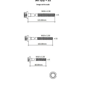 Head Bolt Set SSANGYONG MUSSO OM602/OM662 NHBS138 - FAI