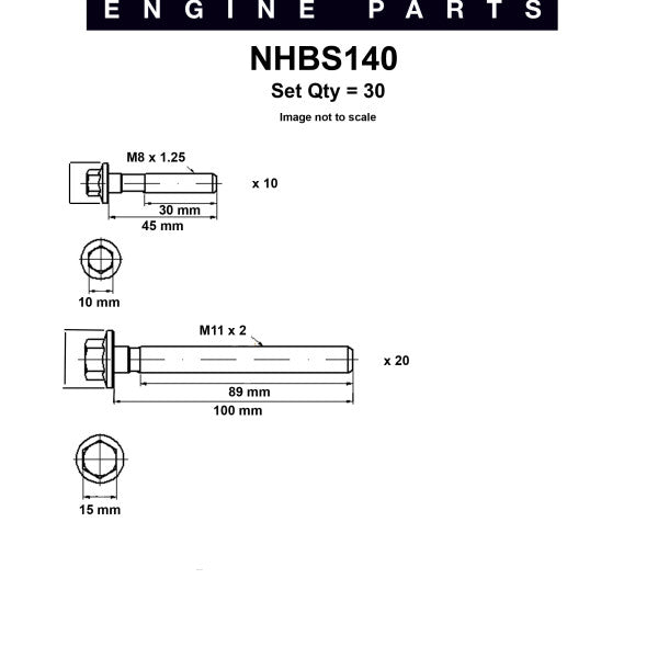 Head Bolt Set HOLDEN 5.7L GEN3 6.0L GEN4 NHBS140 - NASON