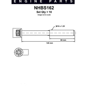 Head Bolt Set HOLDEN Z16SE 2002 2005 NHBS162 - NASON