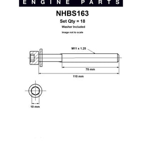 Head Bolt Set NISSAN YD25 DOHC 16V DIESEL NHBS163 - NASON
