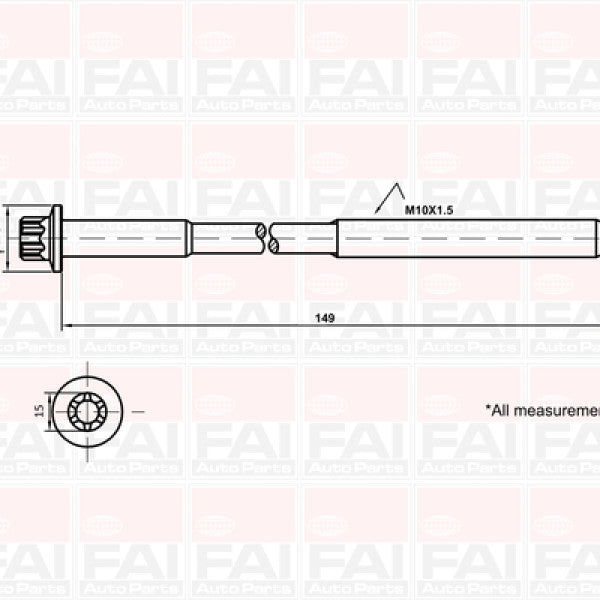 Head Bolt Set MINI W10B16 SOHC 16V NHBS165 - FAI
