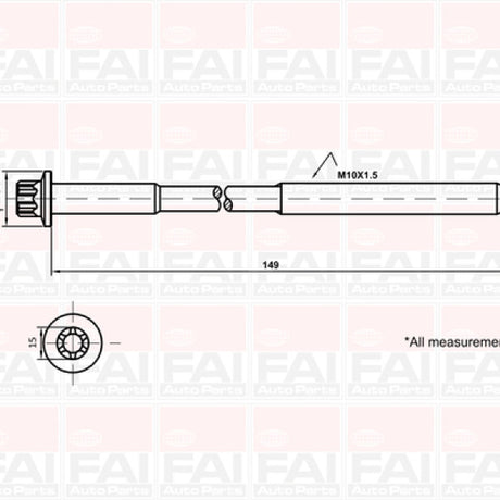 Head Bolt Set MINI W10B16 SOHC 16V NHBS165 - FAI