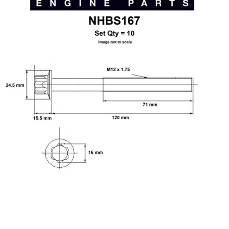 Head Bolt Set NISSAN QR25DE DOHC 16V NHBS167 - Nason