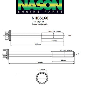 Head Bolt Set KIA J2 OHV 8V NHBS168 - NASON
