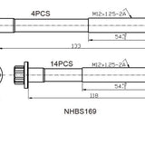 Head Bolt Set MITSUBISHI 4M41/42 DOHC 16V NHBS169 - Nason