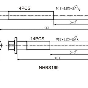 Head Bolt Set MITSUBISHI 4M41/42 DOHC 16V NHBS169 - NASON