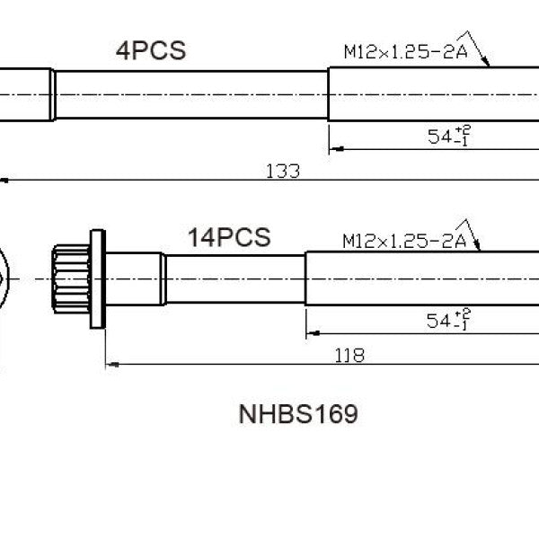 Head Bolt Set MITSUBISHI 4M41/42 DOHC 16V NHBS169 - NASON