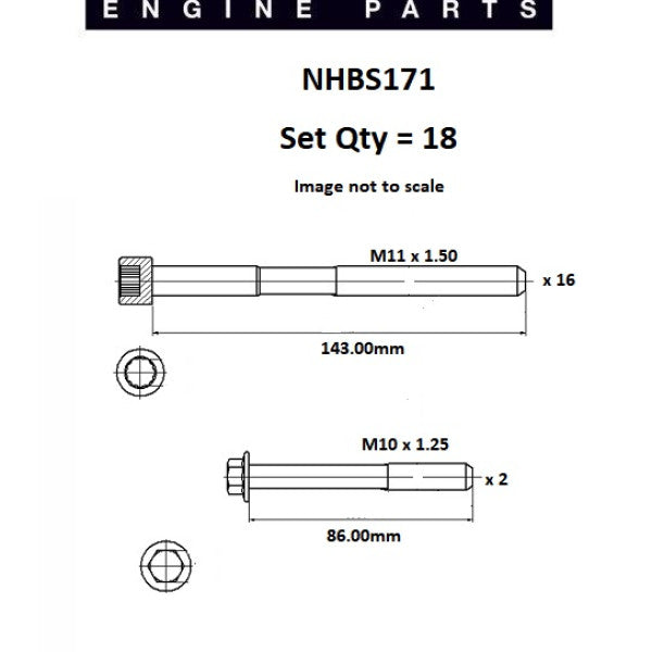 Head Bolt Set TOYOTA 1GR-FE 2GR-FE V6 DOHC NHBS171 - NASON