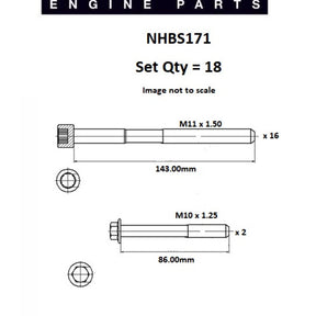 Head Bolt Set TOYOTA 1GR-FE 2GR-FE V6 DOHC NHBS171 - NASON