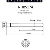 Head Bolt Set NISSAN CR14DE VCT DOHC 16V NHBS174 - Nason