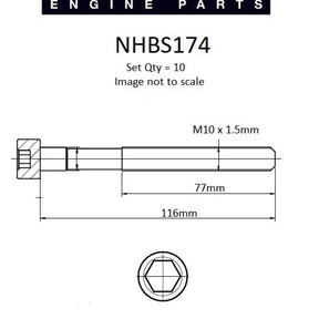 Head Bolt Set NISSAN CR14DE VCT DOHC 16V NHBS174 - NASON