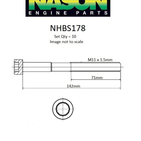 Head Bolt Set TOYOTA 2AZ-FE DOHC 16V NHBS178 - NASON