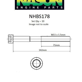Head Bolt Set TOYOTA 2AZ-FE DOHC 16V NHBS178 - NASON