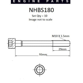 Head Bolt Set NISSAN QG16DE QG18DE NHBS180 - NASON