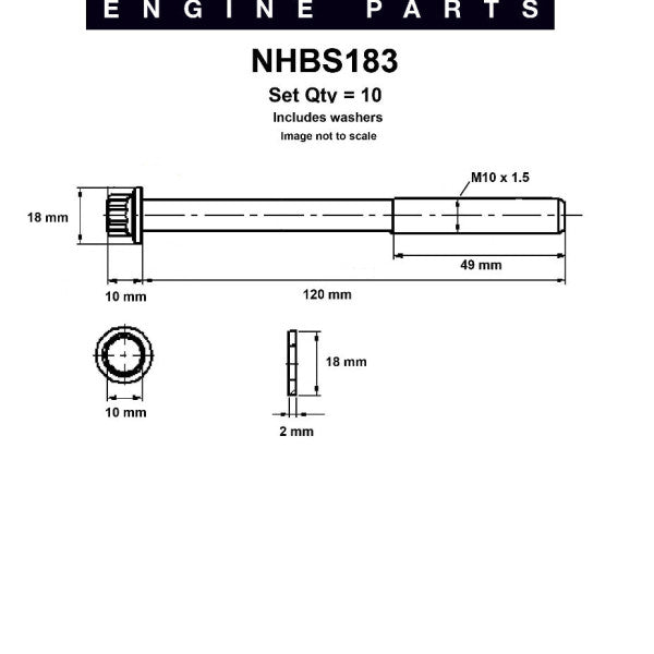 Head Bolt Set Suzuki M13A M15A M16A M18A NHBS183 - NASON