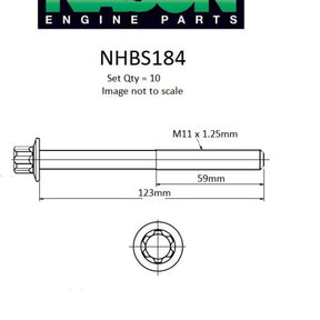 Head Bolt Set NISSAN MR20 MR18 DOHC 16V NHBS184 - NASON