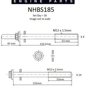 Head Bolt Set NISSAN ZD30DDTI DOHC 16V NHBS185 - NASON