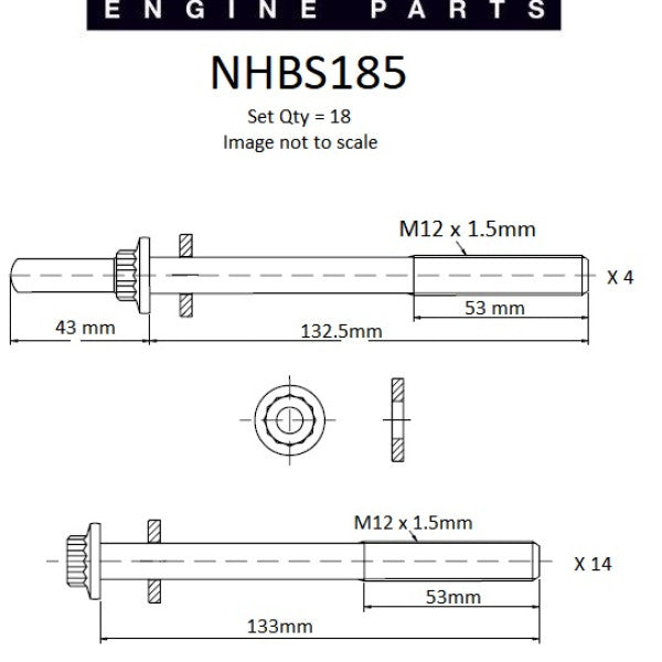 Head Bolt Set NISSAN ZD30DDTI DOHC 16V NHBS185 - NASON