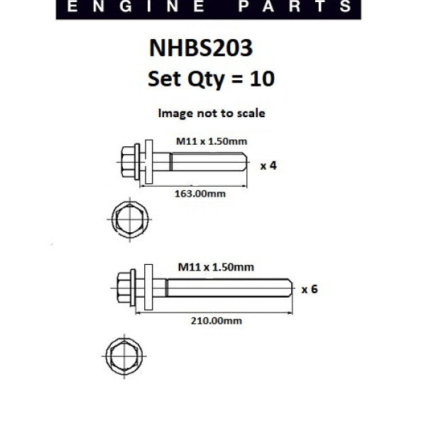 Head Bolt Set Chrysler USA ECB SOHC 16V NHBS203 - ENGINE PRO