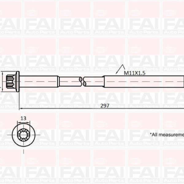 Head Bolt Set ROVER LANDROVER 10P SOHC 10V NHBS210 - FAI