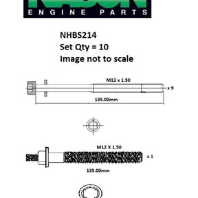 Head Bolt Set HOLDEN C22NE C24SE Y24SE NHBS214 - NASON