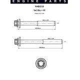 Head Bolt Set HONDA F23A1 F23A7 F23Z2 F23Z4 NHBS219 - ENGINE PRO