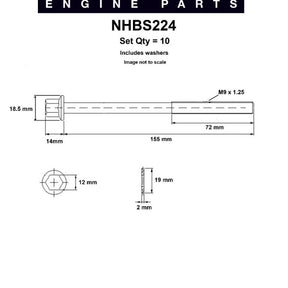 Head Bolt Set HONDA L13A1 L15A1 SOHC 16V NHBS224 - NASON