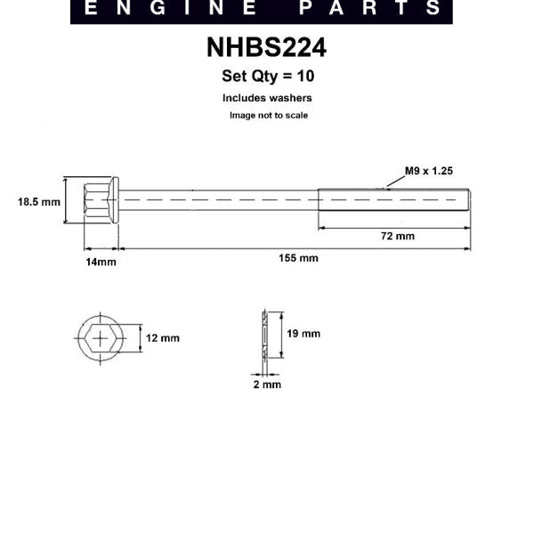 Head Bolt Set HONDA L13A1 L15A1 SOHC 16V NHBS224 - NASON