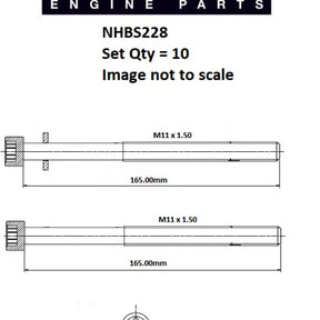 Head Bolt Set CHRYSLER MITSUBISHI NHBS228 - ENGINE PRO