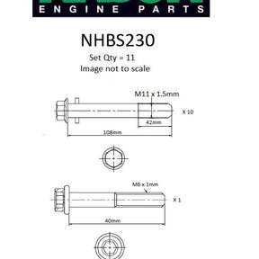 Head Bolt Set Suzuki J18A J20A DOHC 16V FI NHBS230 - NASON
