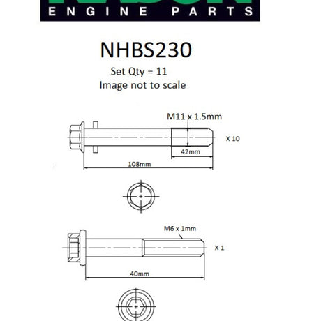 Head Bolt Set Suzuki J18A J20A DOHC 16V FI NHBS230 - Nason
