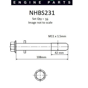 Head Bolt Set SUZUKI H20A H25A H27A NHBS231 - NASON