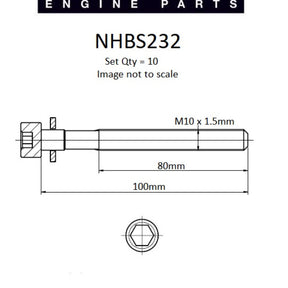 Head Bolt Set NISSAN KA24DE DOHC 16V NHBS232 - NASON