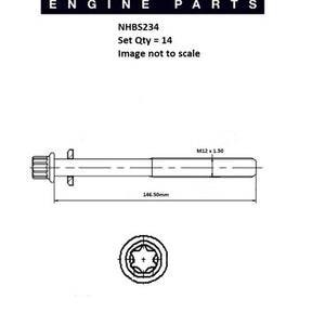 Head Bolt Set RANGE ROVER BMW M57 NHBS234 - FAI