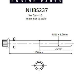 Head Bolt Set HONDA K20A2 K20A3 K20Z2 DOHC NHBS237 - NASON
