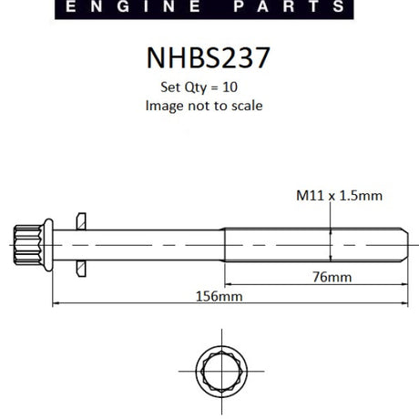 Head Bolt Set HONDA K20A2 K20A3 K20Z2 DOHC NHBS237 - Nason