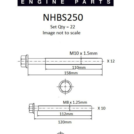 Head Bolt Set FORD MAZDA 3.2 P5AT DIESEL NHBS250 - Nason