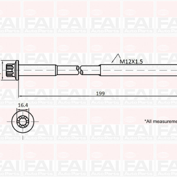 Head Bolt Set BMW N47D20 N47SD20 DOHC 16V NHBS257 - FAI