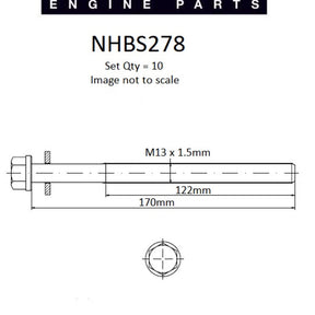 Head Bolt Set HOLDEN Z20D1 Z22D1 NHBS278 - NASON