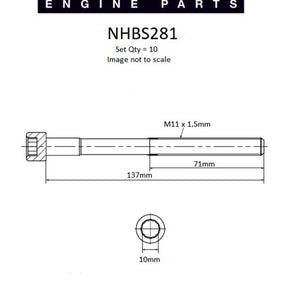 Head Bolt Set TOYOTA 1AZ-FSE NHBS281 - NASON