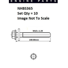 Head Bolt Set HONDA D17A NHBS365 - ENGINE PRO