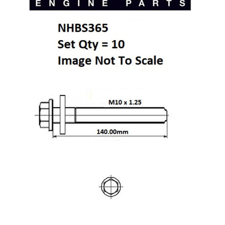 Head Bolt Set HONDA D17A NHBS365 - ENGINE PRO