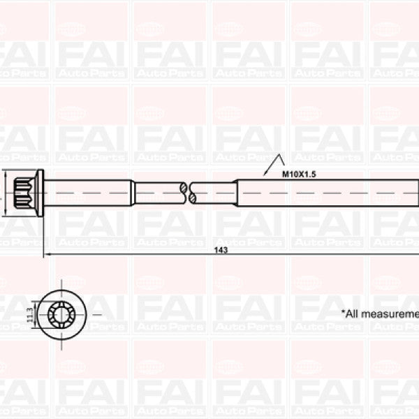 Head Bolt Set FORD FYJ DURATEC 1.6 DOHC 16V NHBS489 - FAI