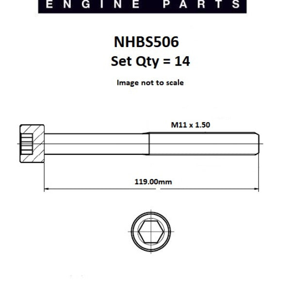 Head Bolt Set NISSAN CD20 DIESEL NHBS506 - PAYEN