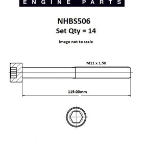 Head Bolt Set NISSAN CD20 DIESEL NHBS506 - PAYEN