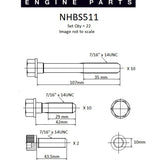 Head Bolt Set HOLDEN 253/ 308/ 5.0L EFI NHBS511 - Nason