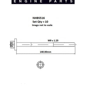 Head Bolt Set VW Audi AHW BBY BBZ BKY BUD NHBS516 - FAI