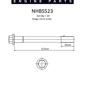 Head Bolt Set TOYOTA 2Y 3Y 4Y NHBS523 - NASON
