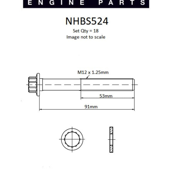 Head Bolt Set MITSUBISHI 4D56Ti COMMON RAIL NHBS524 - NASON